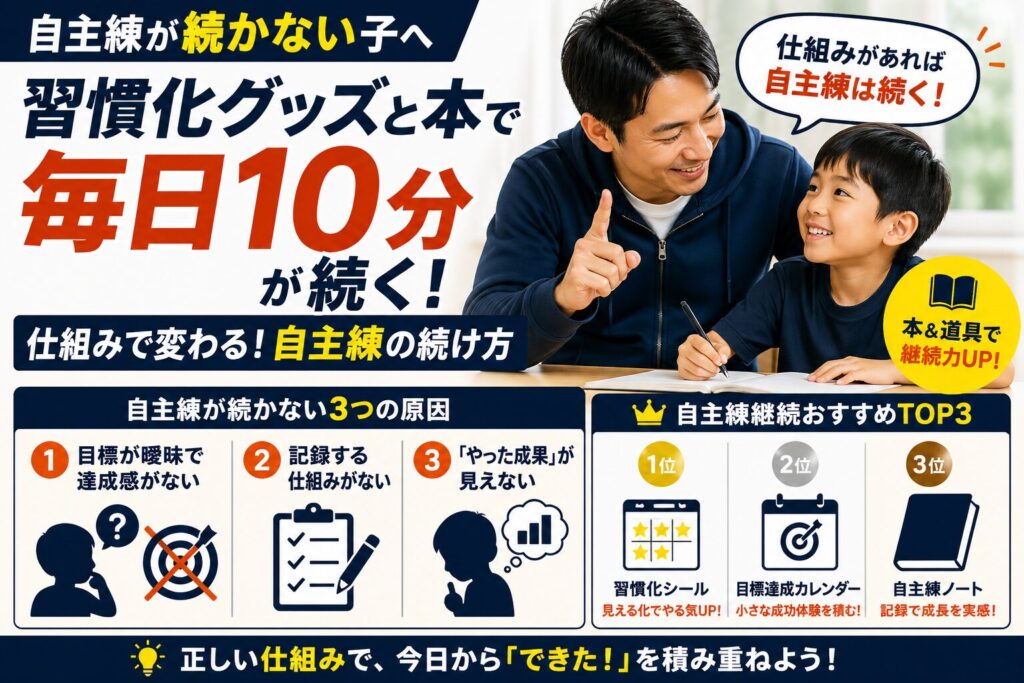 【守備コーチ厳選】少年野球の自主練が続かない子へ｜習慣化グッズ＆本おすすめTOP3