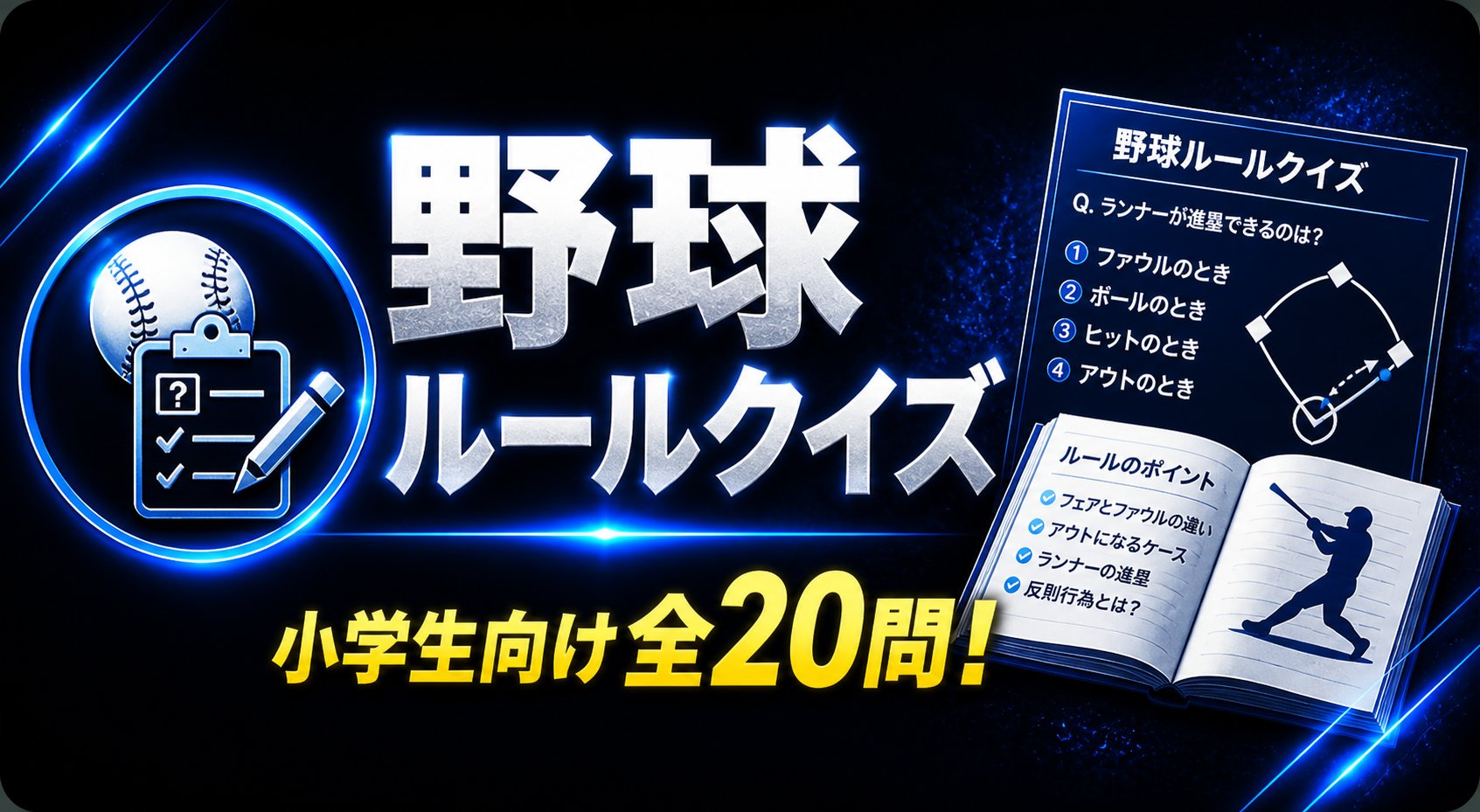 野球ルールクイズ 小学生向け全20問