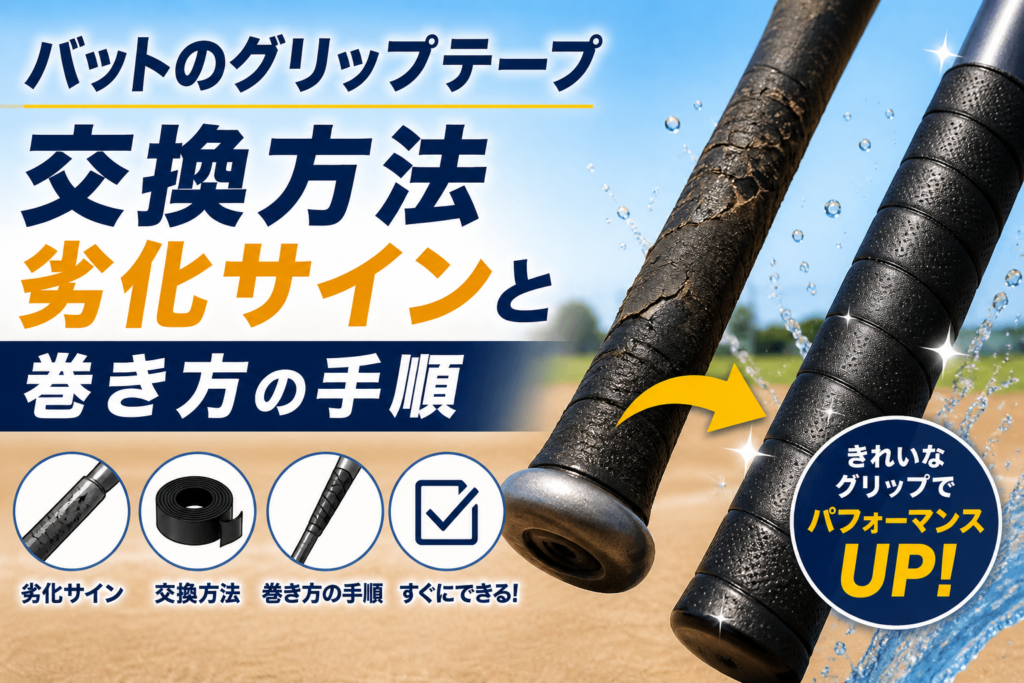 バットのグリップテープ交換方法｜劣化サインと巻き方の手順